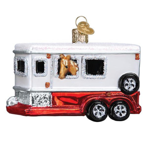 Glass Horse Trailer Ornament for the Christmas Tree