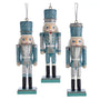 6" Glitter Silver and Blue Nutcracker Ornaments, 3 Assorted