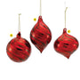 90MM-red Glass Bulb Ornament 3 Assorted
