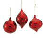 90MM-red Glass Bulb Ornament 3 Assorted