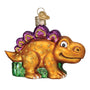 Orange and purple Stegosaurus Ornament Glass Old World Ornament