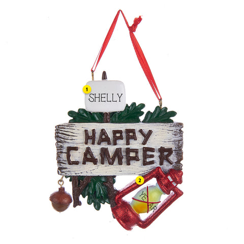 Happy Campers Ornament With Marshmallow and lantern For Christmas Tree
