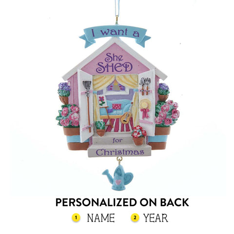Personalized She Shed Ornament