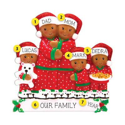 Pajama Family of 5 Ornament | Personalized Free – Callisters Christmas