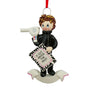 Hairdresser with hair dryer holding sign with saying A Cut Above the Rest Personalized Christmas Ornament 