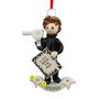 Hairdresser with hair dryer personalized resin ornament