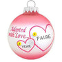 Pink Adoption Day Christmas Ornament for a girl Personalized