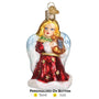 Angel with Lyre Red Old World Christmas Ornament Personalized