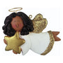 Angel with Star Ornament - Black Female for Christmas Tree