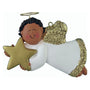 Angel with Star Ornament - Black Male for Christmas Tree
