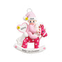 Baby's 1st Christmas Girl on Pink Rocking Horse Personalized Ornament 
