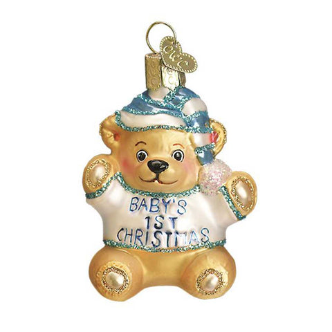 Baby's 1st Christmas Teddy Bear Old World Christmas Ornament