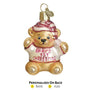 Baby's 1st Christmas Teddy Bear Pink Personalized Old World Christmas Ornament