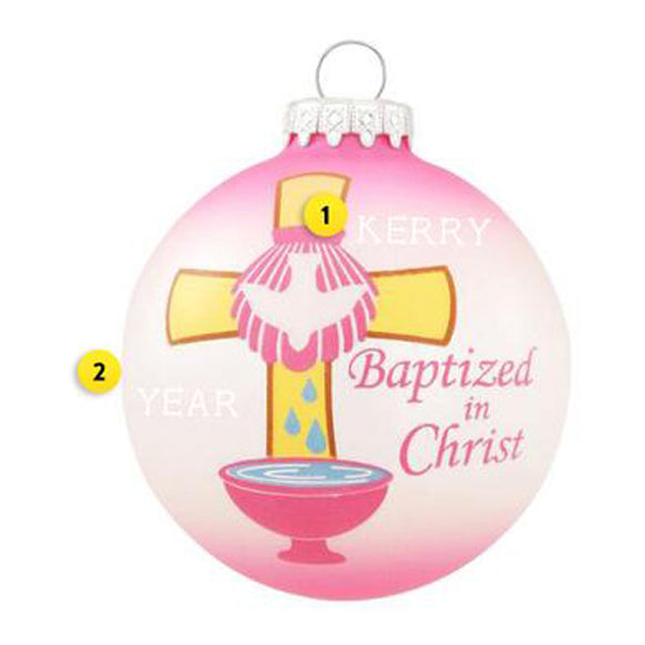 Baptized Ornament - Pink for Christmas Tree