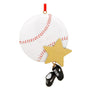 Baseball with Star Ornament for Christmas Tree