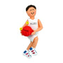 Basketball Ornament - White Male, Brown Hair for Christmas Tree