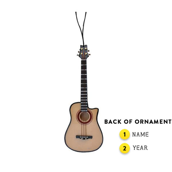 Bass Acoustic Guitar Ornament for Christmas Tree