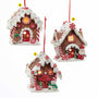Battery-Operated Lighted LED Gingerbread House Ornaments, 3 Assorted