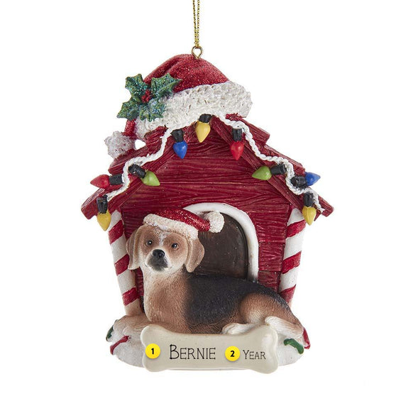 Beagle in Dog House Christmas Tree Ornament