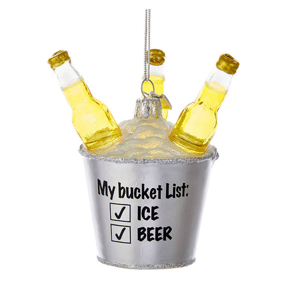 Beer Bucket List Glass Ornament for Christmas Tree