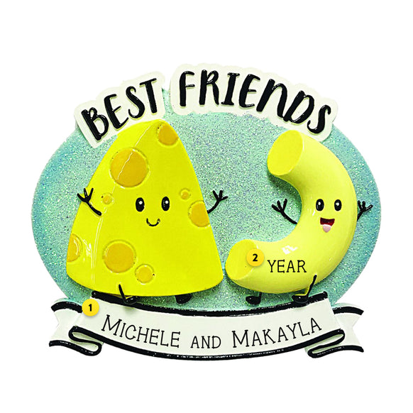 Best Friends Mac and Cheese Personalized Christmas Ornament