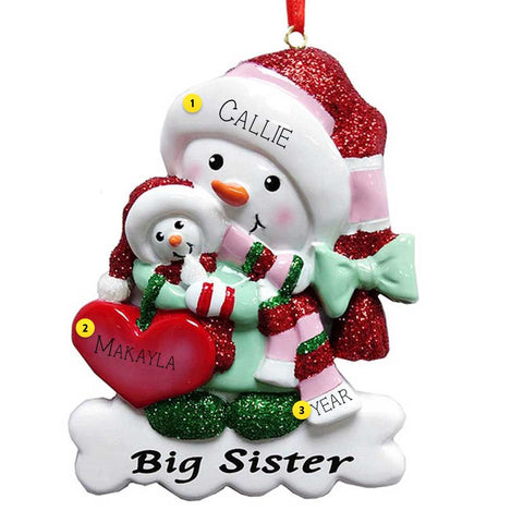 Big Sister Snowman Ornament
