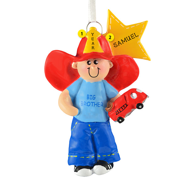 Personalized Big Brother Fireman Ornament