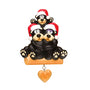 Black Bear Sitting on a Log Family of 3 Ornament for Christmas Tree