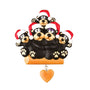 Black Bear Sitting on a Log Family of 5 Ornament for Christmas Tree