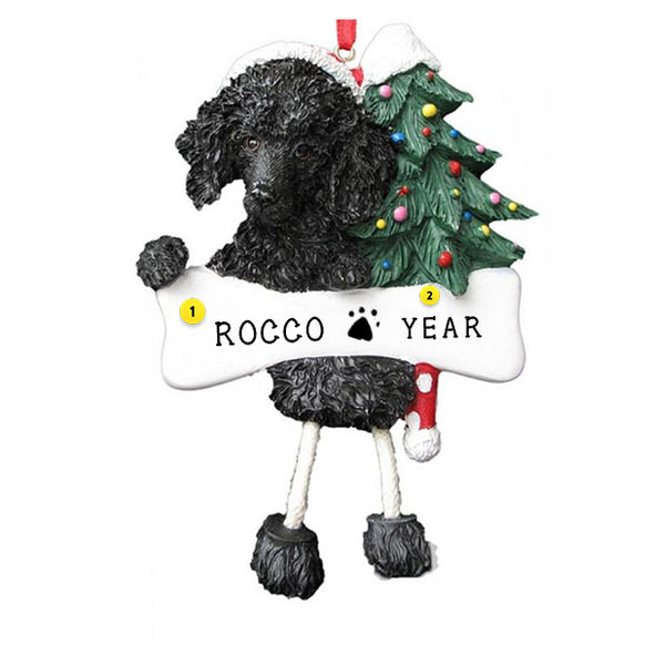Black Poodle Dog Ornament for Christmas Tree