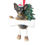 Black & Tan Chihuahua Dog Ornament for Christmas Tree