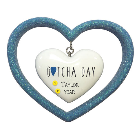 Blue Gotcha Day Personalized Ornament OR2162