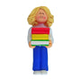 Book Reader Ornament - White Female, Blond Hair for Christmas Tree