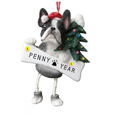 Boston Terrier Dog Ornament for Christmas Tree