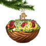 Salad Bowl Glass Christmas Ornament hanging by a gold hook