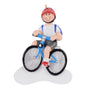 Boy riding a blue bicycle Christmas ornament 