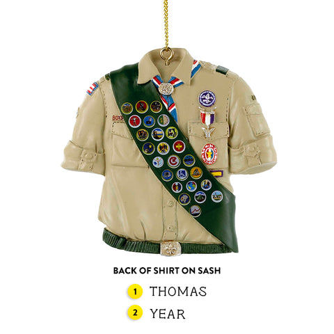 Personalized Boy Scouts of America Eagle Scout Shirt Ornament