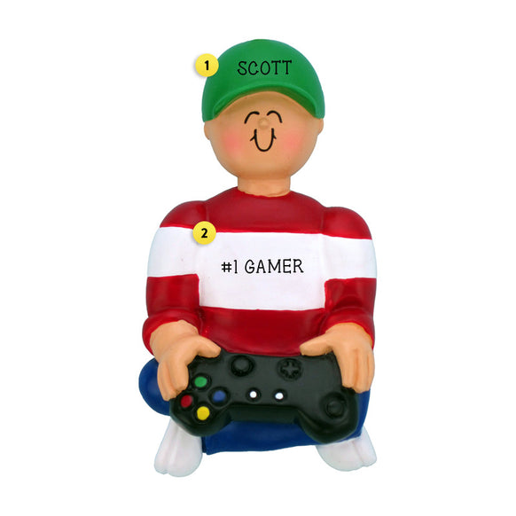 Boy Video Game Player Ornament for Christmas Tree
