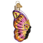 Side View of this Bright Butterfly Glass Ornament