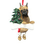 Brindle Boxer Cropped Dog Ornament for Christmas Tree