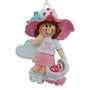 Big Sister with Baby Carriage Ornament - Brown Hair for Christmas Tree