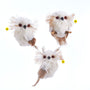 Three Assorted Fuzzy Owl Ornament For Christmas Tree