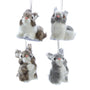  Fuzzy Bunny 4 Assorted Ornament for Christmas Tree