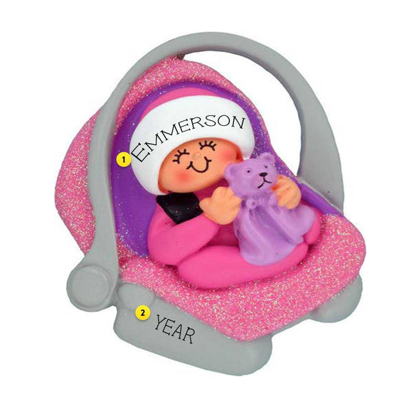Personalized Baby's 1st Christmas Infant Seat Ornament 