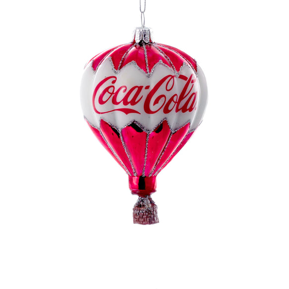 Glass Coca-Cola Hot Air Balloon Ornament