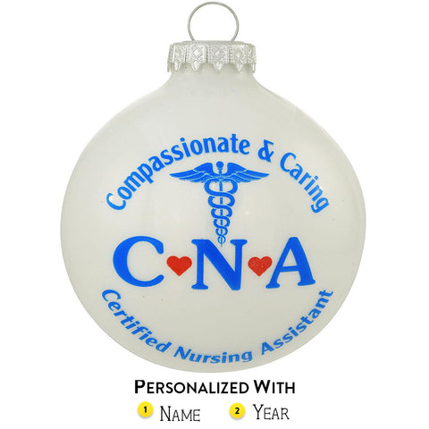 Glass CNA Christmas Ornament Can Be Personalized