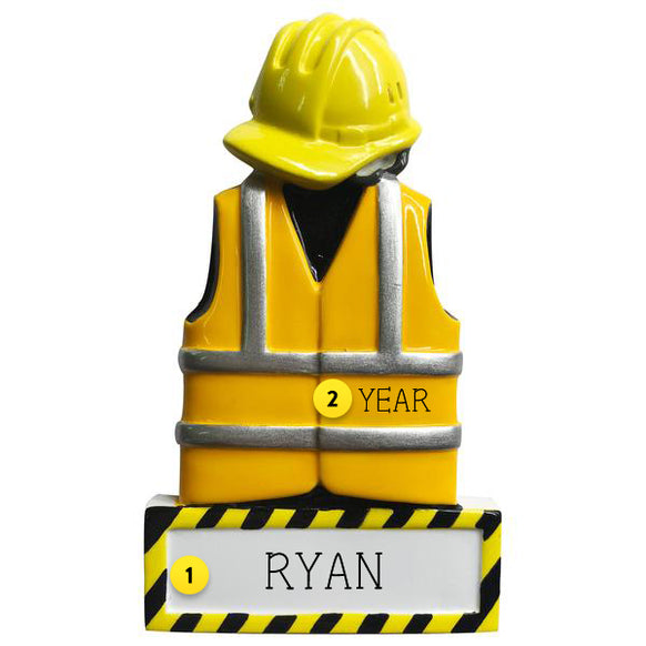 Personalized Construction Worker Ornament For Your Tree