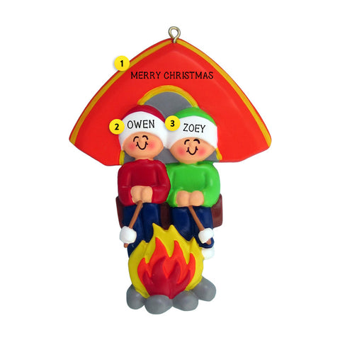Camping Family of 2 Ornament for Christmas Tree