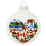 Canada Christmas Ornament with flag, bears, maple syrup and hockey Glass personalized