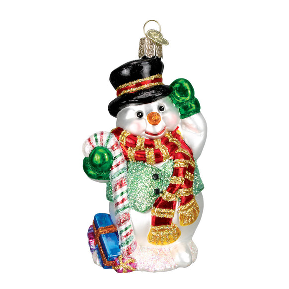 Candy Cane Snowman Ornament for Christmas Tree